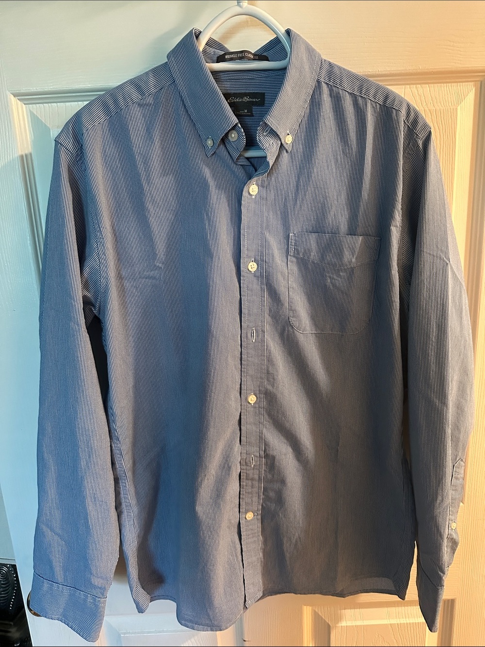 Eddie Bauer Light Blue Pinstripe Button-Down Shirt - Size Medium
